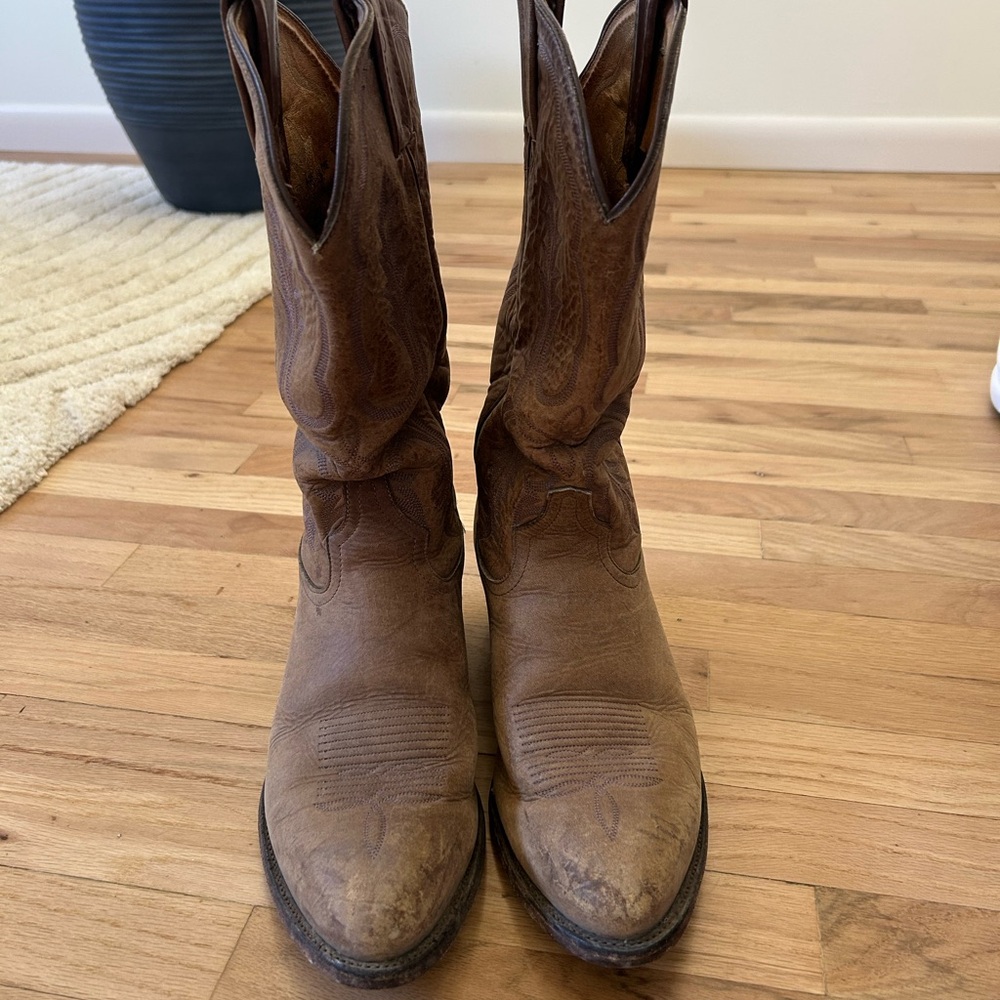 Tony Lama Distressed Brown Cowboy Boots